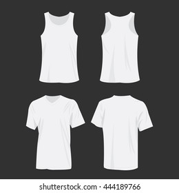 White sport top and t-shirt isolated vector set