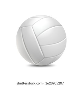 White sports volleyball ball, vector icon.