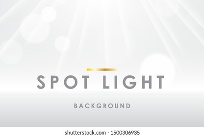 White spot light background with sun shine and blured circle.