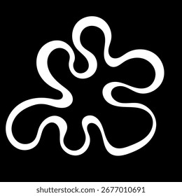 Una mancha blanca sobre un fondo negro. Minimalismo de Blogs. Abstracción. Ilustración vectorial.