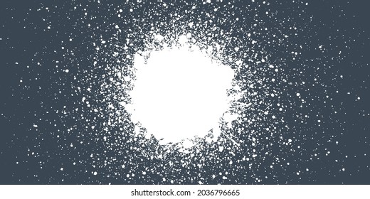 White Spot Of Snow.Explosion Of White Powder.Grunge Dots.Bursting Stains Vector .Advertising Banner .