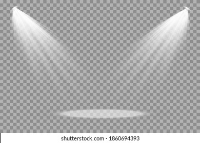El foco blanco. Efecto luminoso.Efecto luminoso transparente blanco brillante. Resumen de diseño de elementos de efecto especial.