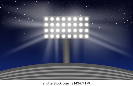 foco blanco en el estadio por la noche