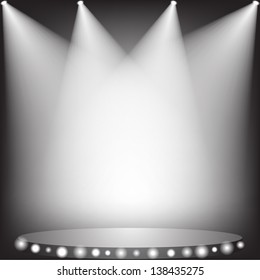 White spotlights on stage