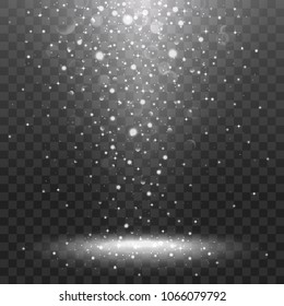 White spotlights on transparent background