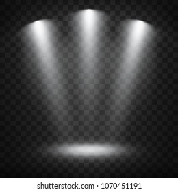 White spotlights on transparent background