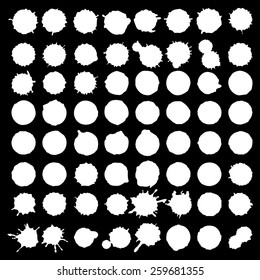 white spots, set of 64, isolated