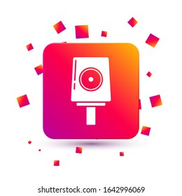 White Spray can nozzle cap icon isolated on white background. Square color button. Vector Illustration