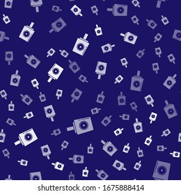 Weiße Spray-Dosenkappe Symbol einzeln auf blauem Hintergrund. Vektorillustration-Illustration