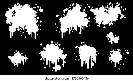 Weißes Spray-Anderes Set-Paint-Blot-Element Vektorobjektbürste