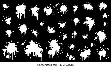 Pincel de objeto vectorial de elemento de ranura de pintura con spray blanco