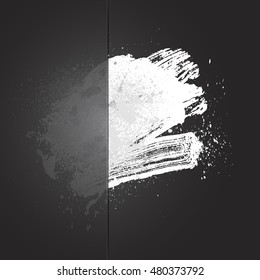 white  spray on a black background, vector illustration