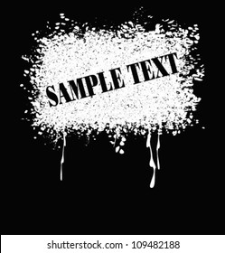 White Spray Splatter on Black Back