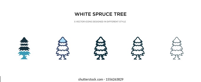 white spruce tree icon in different style vector illustration. two colored and black white spruce tree vector icons designed in filled, outline, line and stroke style can be used for web, mobile, ui