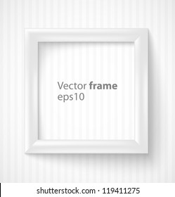 White square 3d photo frame with shadow. Vector illustration