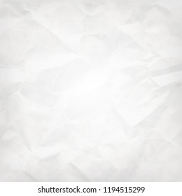 White Square Abstract Vector Background -- Crumpled Pack Paper Texture