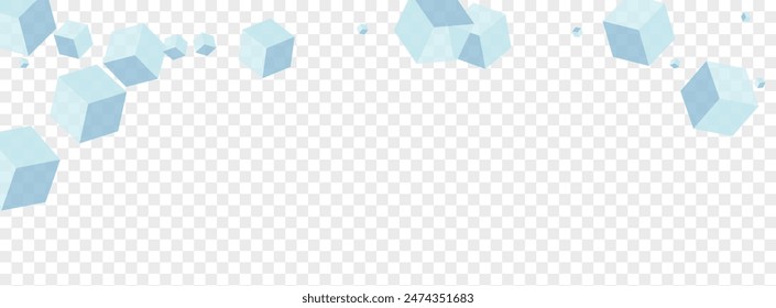 White Square Background Transparent Vector. Box Abstract Illustration. Grey Cube Digital Design. 3d Card. Blue Minimal Polygon.