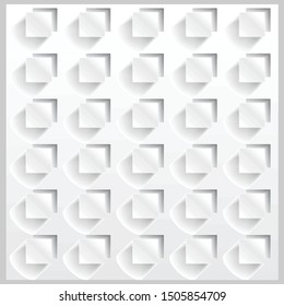 The white square box background is stacked out of the wall and is beautifully polished - vector