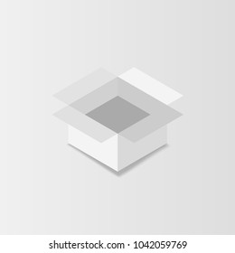 White square box. Cardboard box, container, packaging. Vector illustration