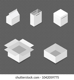 White square box. Cardboard box, container, packaging. Vector illustration