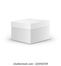 White Square Box Isolated on Background