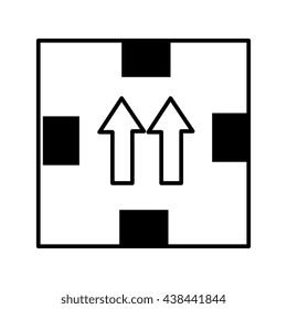 white square box with two arrows and four black squares over isolated background,vector illustration