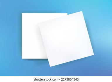 White Square Canvas Paper Brand Identity Mockup Template For Business Packaging Presentation Realistic Illustration