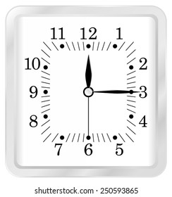 White Square Clock - Vector Isolated