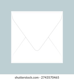 White square closed envelope mockup template. Euro flap luxury mailing envelope for wedding, invitations, graduation, birthday, party and more. Ready to use for your design or business.
