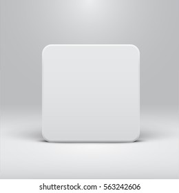 White square design for websites or products, realistic vector illustration