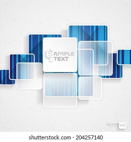 White Square Element On Stripes Background. Vector Illustration. Eps 10.
