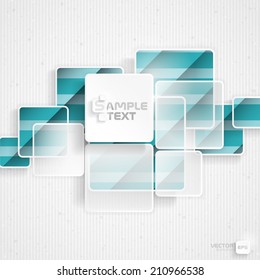White Square Element On Stripes Background. Vector Illustration. Eps 10.