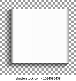 White square empty picture frame on transparent background. Blank picture frame mockup poster. Isolated on neutral background. Vector illustration