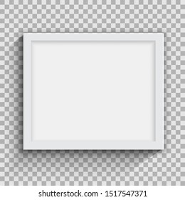 White square empty picture frame, modern frame on transparent background – stock vector