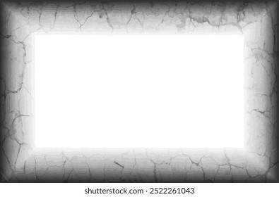 a white square frame with a crack in it, grunge photo frame, two black and white frames with a black and white design, a set of grunge frames with black and white designs illustrations