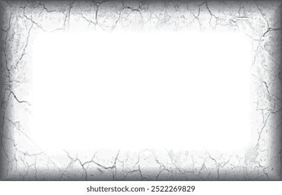 a white square frame with a crack on it, grunge photo frame