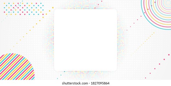 White square frame design colorful geometric element concept. vector illustration.