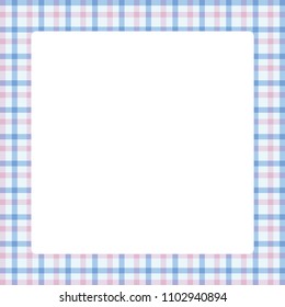 white square frame in plaid tartan trendy color pastel soft background, square frame for summer sale banner and advertising copy space, vintage square frame on pattern plaid colorful light (Vector)