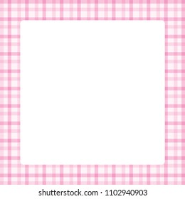 white square frame in plaid tartan trendy color pastel soft background, square frame for summer sale banner and advertising copy space, vintage square frame on pattern plaid colorful light (Vector)
