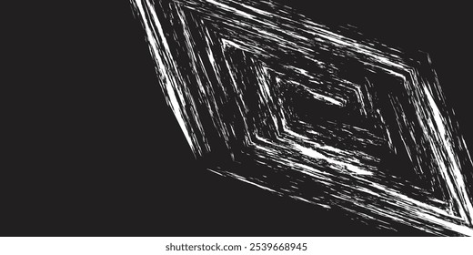 white square grunge texture, brush stroke isolated on black background.

