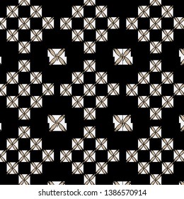 White square have brown leaves seamless in sign on black background 