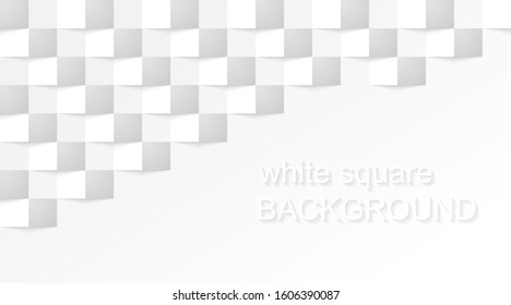 White square modern background of abstract 3d cubes with shadow. Texture of geometric gray wall.