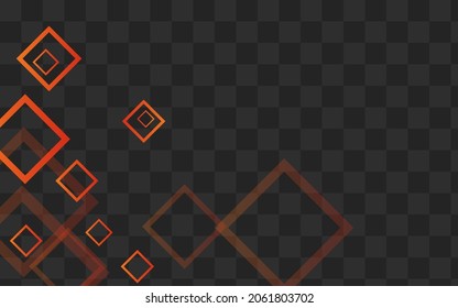 White Square Mosaic Vector Transparent Background. Simple Tile Pattern. Orange Technology Poster. Gray Business Template.