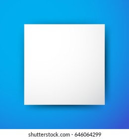 White Square on Blue Background Vector Illustration