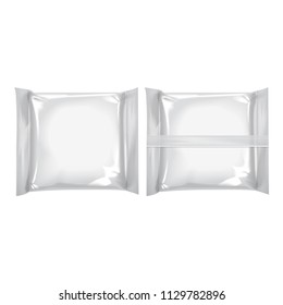 White square package set with for cheese, food, snacks for your design