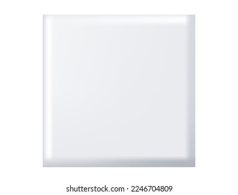 White square packaging or box. Vector realistic Mock up. Blank template for various products. Ready for design. Front view. EPS10.