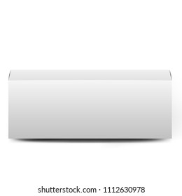 White square paper box. Blank Product Cardboard Package Box isolated. Realistic Cardboard box, container, packaging. Mock Up Template Ready For Your Design. Vector illustration.