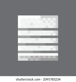 White square paper reminders 3d set pixel art. Vector illustration.