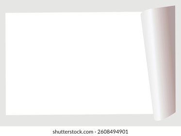 White Square Peel Off Sticker on Grey Background