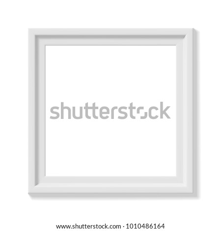 White square picture frame, isolated on white background. Vector illustration.